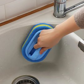 Dayanıklı Scotch Sünger Fırça 3 Katlı Lavabo Mutfak Banyo Bulaşık Yıkama Fırçası